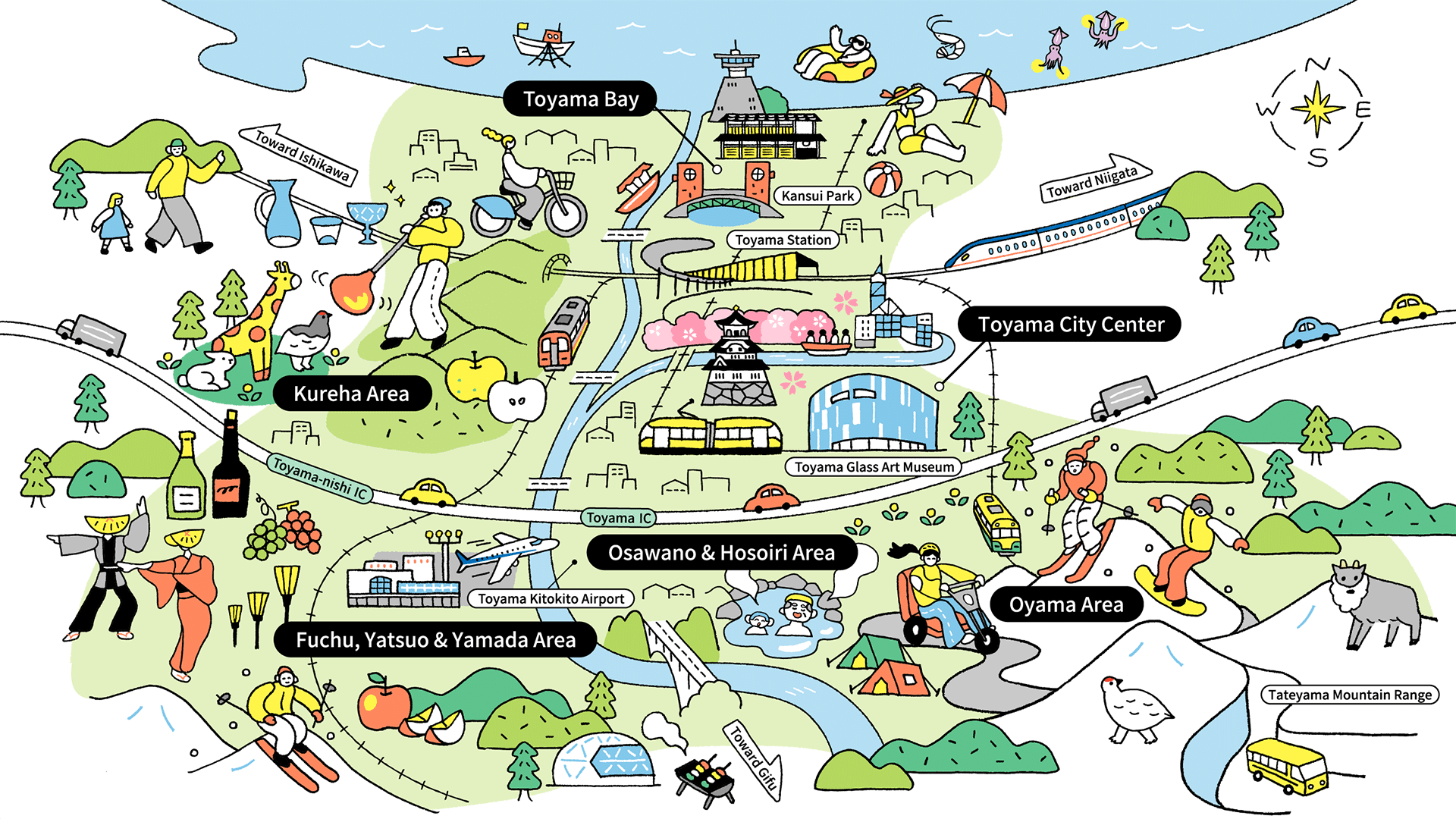 Toyama City Area Map