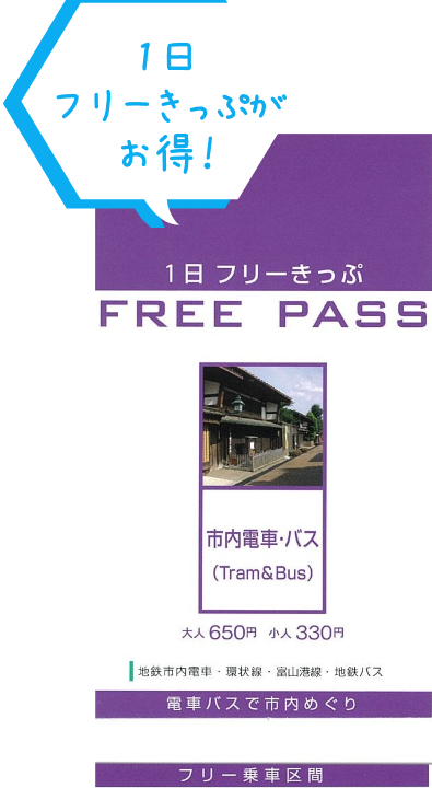 1日フリーきっぷがお得！